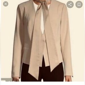 Halston Cream Blazer with Bow Detail Size 12